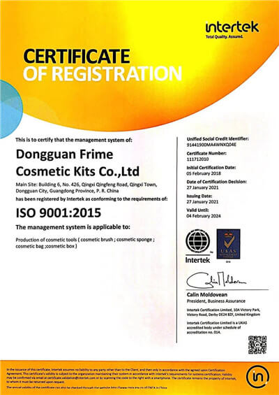 Frime ISO 2022 certificate